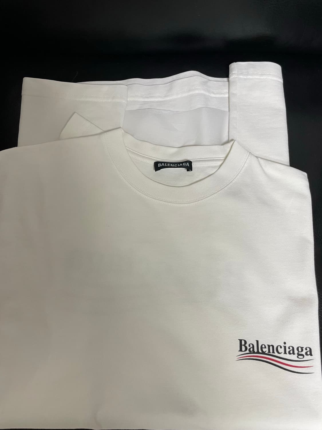 발렌시아가 남성 웨이브로고 오버핏 티셔츠 화이트 상품이미지1