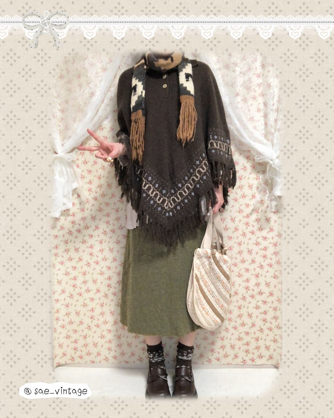 빈티지 녹차 스커트 상품이미지1