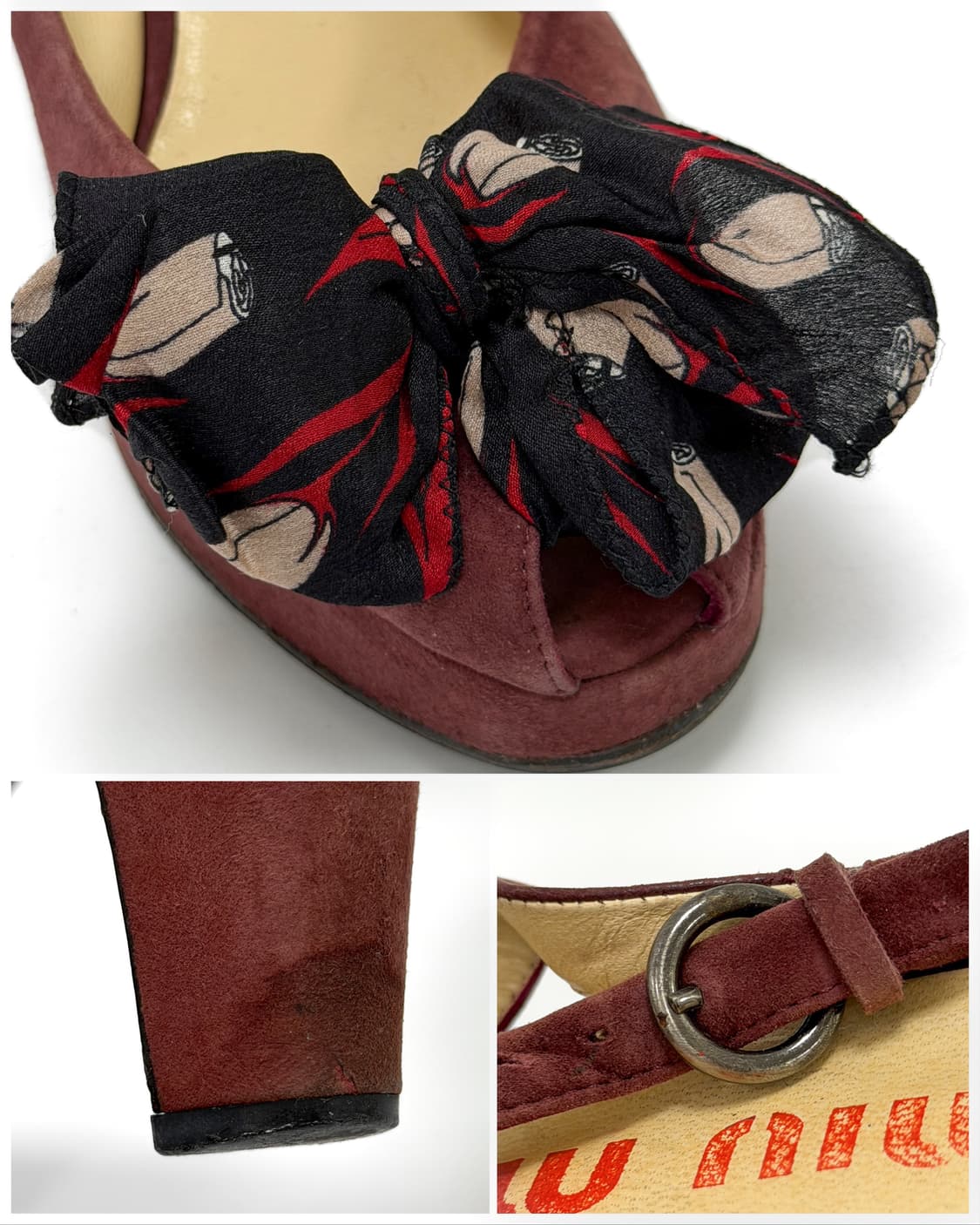 미우미우 스웨이드 리본 플랫폼 힐 36 상품이미지7