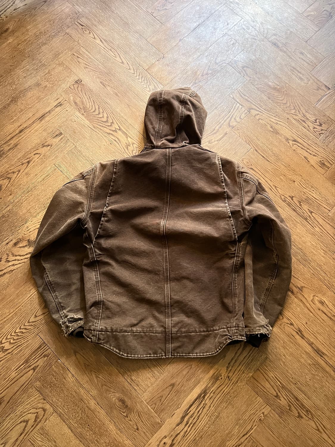 [M]칼하트 USA J141 빈티지 워싱 다크브라운 액티브 워크 자켓 상품이미지9