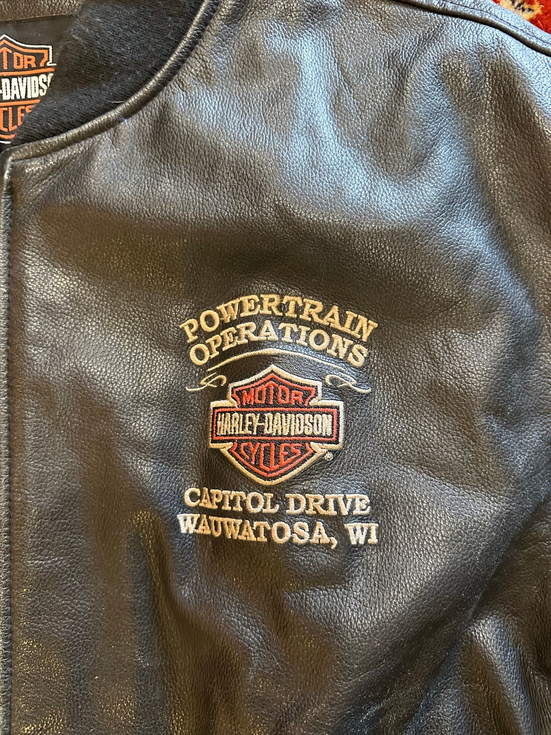 할리데이비슨 "Powertrain Operations" 레더자켓 - XL 상품이미지3