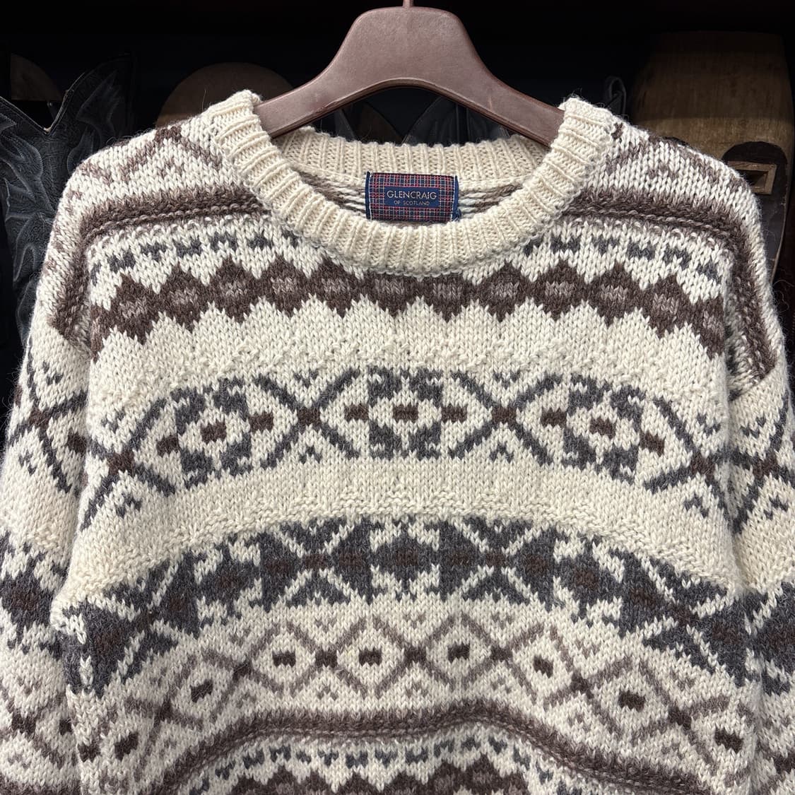 빈티지 클래식 페어아일 자카드 울 스웨터 상품이미지3