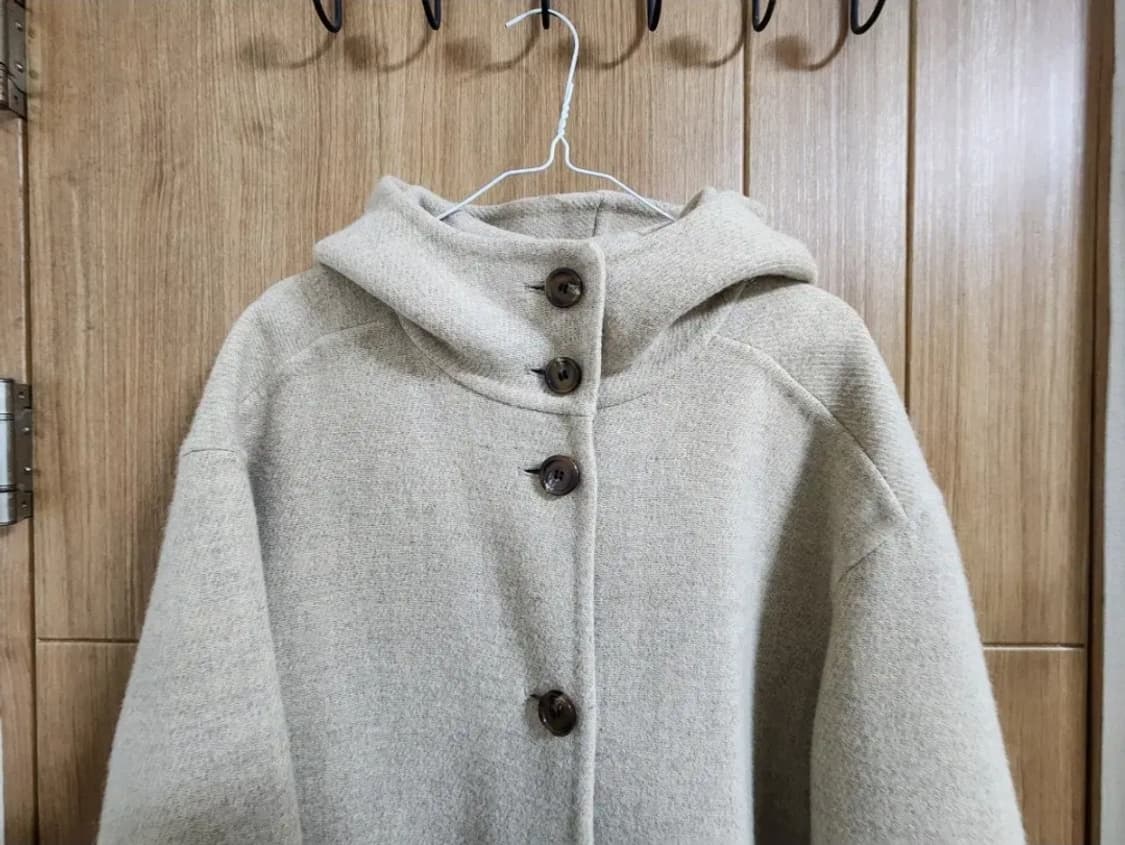 (F)여성 디엠버 핸드메이드 울 후드 코트 상품이미지2