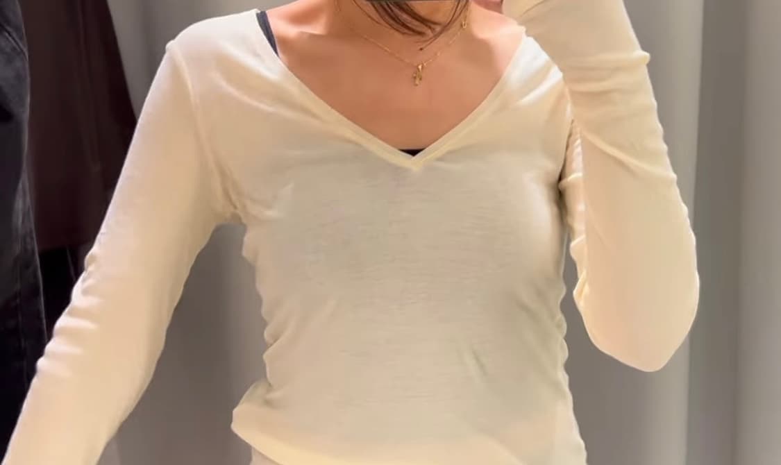 저라 브이넥 티셔츠 4786453727 M 상품이미지1