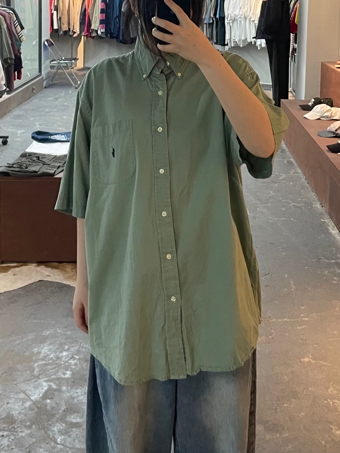 폴로 랄프로렌 파스텔 그린 반팔 셔츠 H2456 상품이미지1