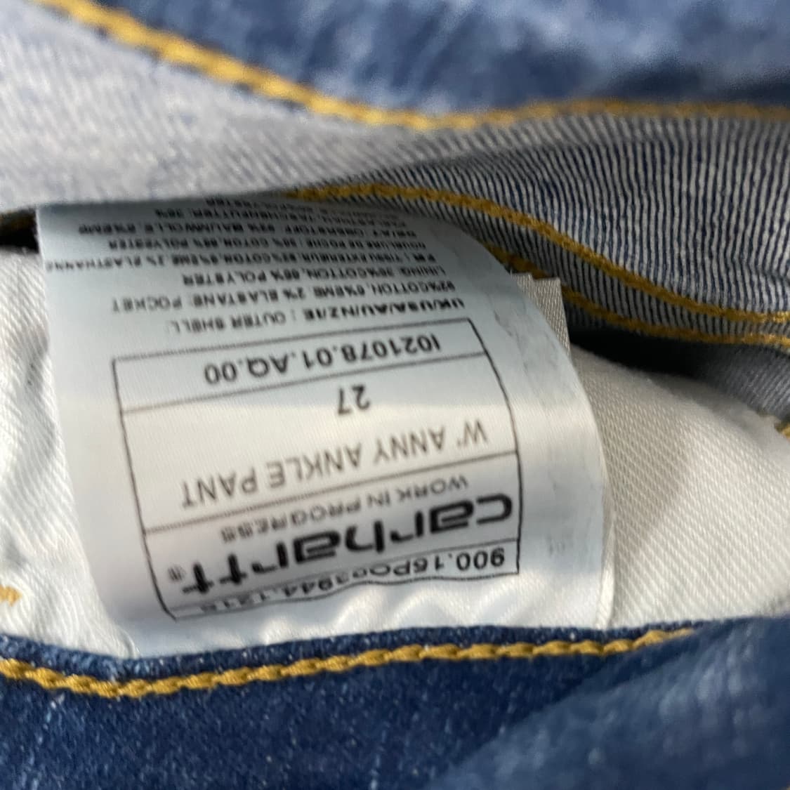 칼하트 데님 팬츠 새상품 27(W) 상품이미지6