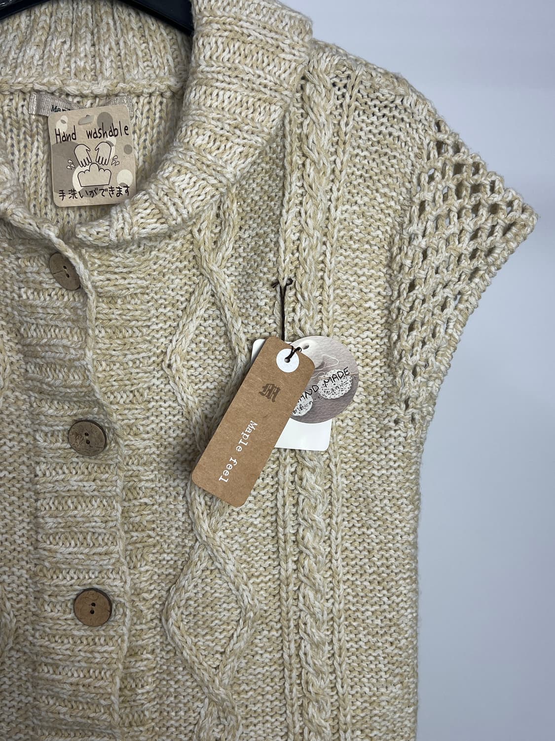 MAPLE FEEL 반팔 니트 가디건 상품이미지3