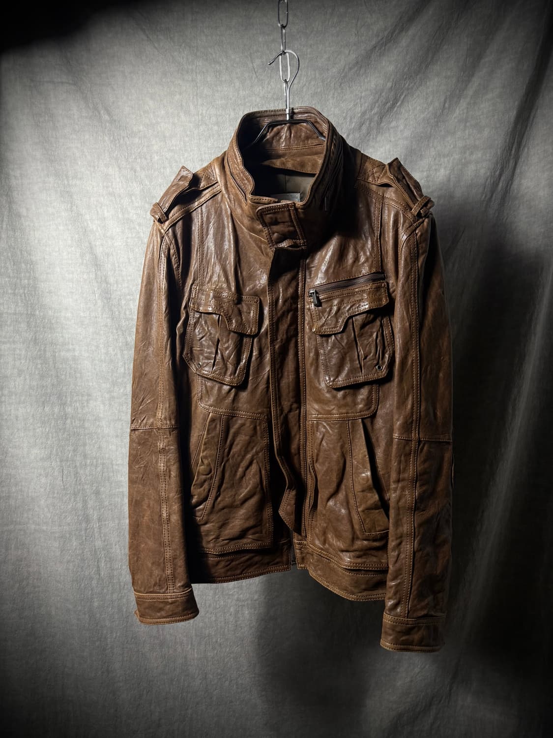 Lamb Leather Military Jacket  상품이미지2