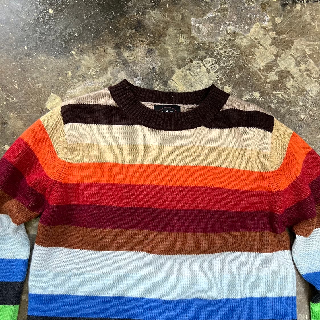 M) 빔즈플러스 멀티스트라이프 니트 스웨터 상품이미지2