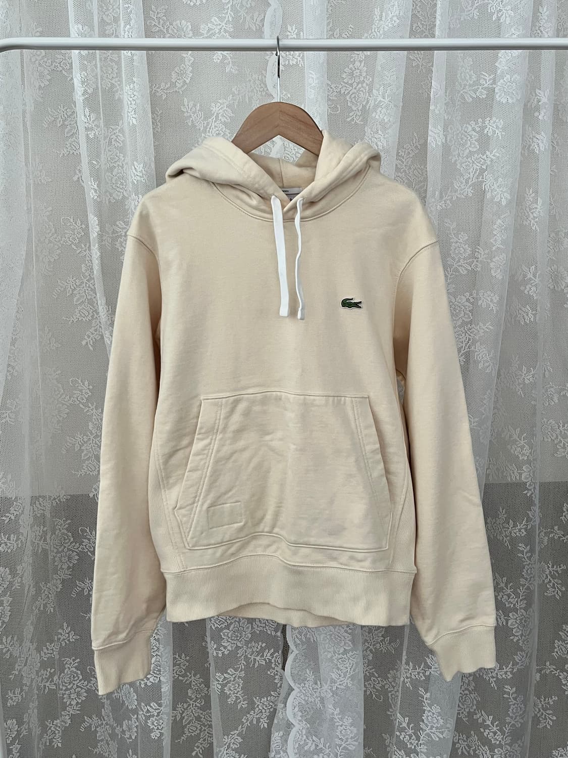 S) 라코스테 남녀공용 후드 티셔츠 크림 상품이미지1