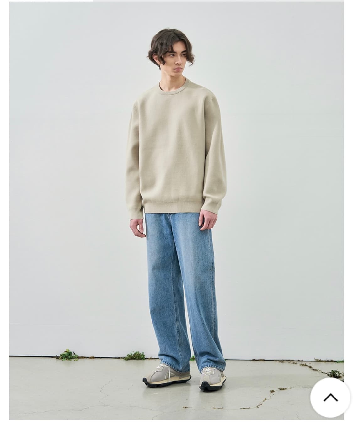 (새상품)(L) 드로우핏 소프트 에센셜 라운드 니트 SAND BEIGE 상품이미지4