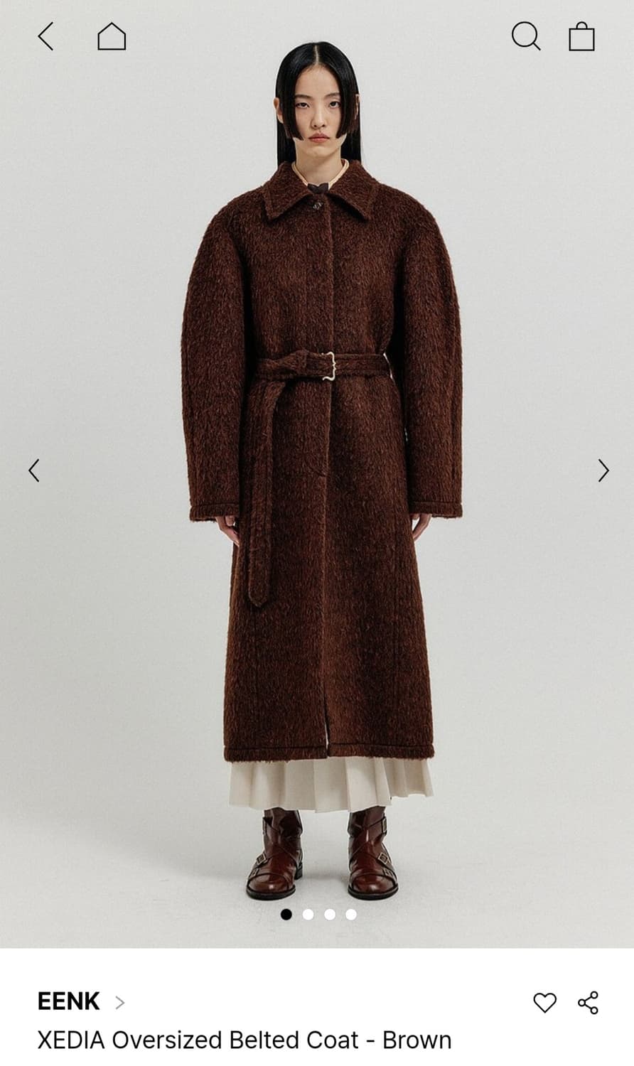 EENK XEDIA Oversized Belted Coat - Brown 상품이미지1