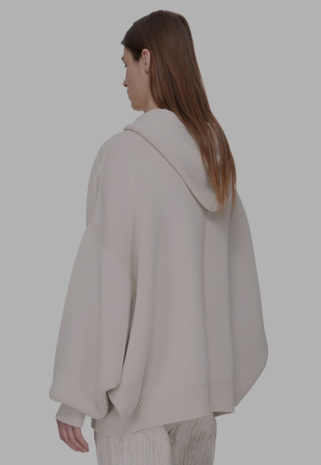 릭오웬스/ FW25 런웨이 HUN 알파카 후드 스웨터 밀크/M 상품이미지2