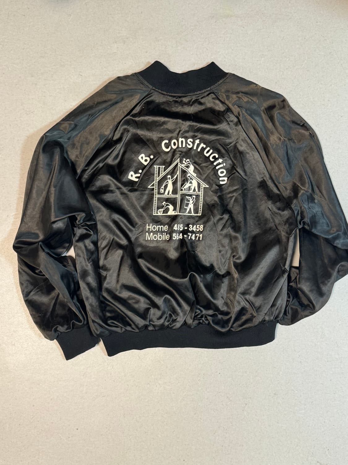90s auburn made in usa 사틴 봄버 바람막이 자켓 상품이미지2