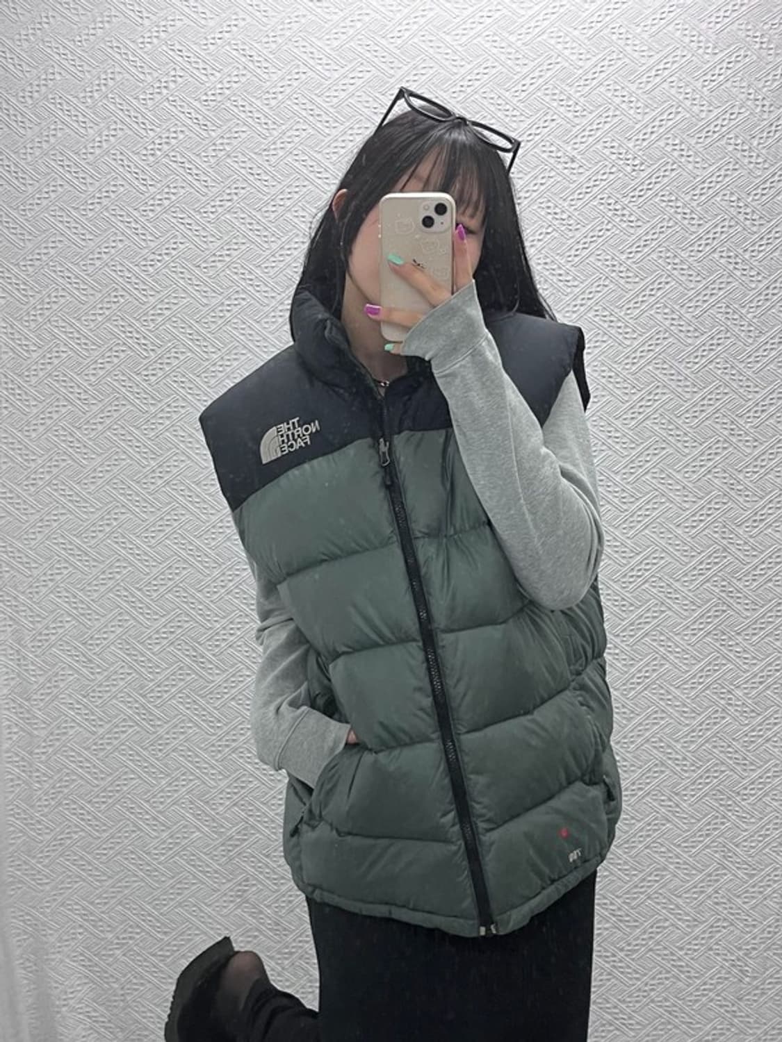 노스페이스 레트로 눕시 올리브 카키 패딩 조끼 100 C07044 상품이미지2