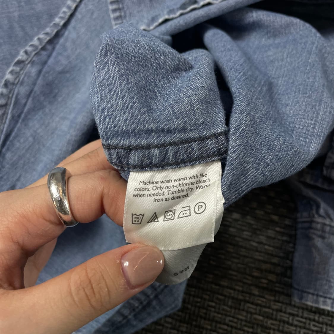 에디바우어 연청 원포켓 데님 셔츠 2XL 상품이미지8