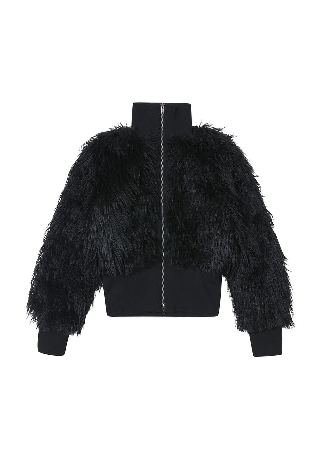 [무배] 보헤미안 서울 하이넥 퍼 집업 자켓 블랙 상품이미지4