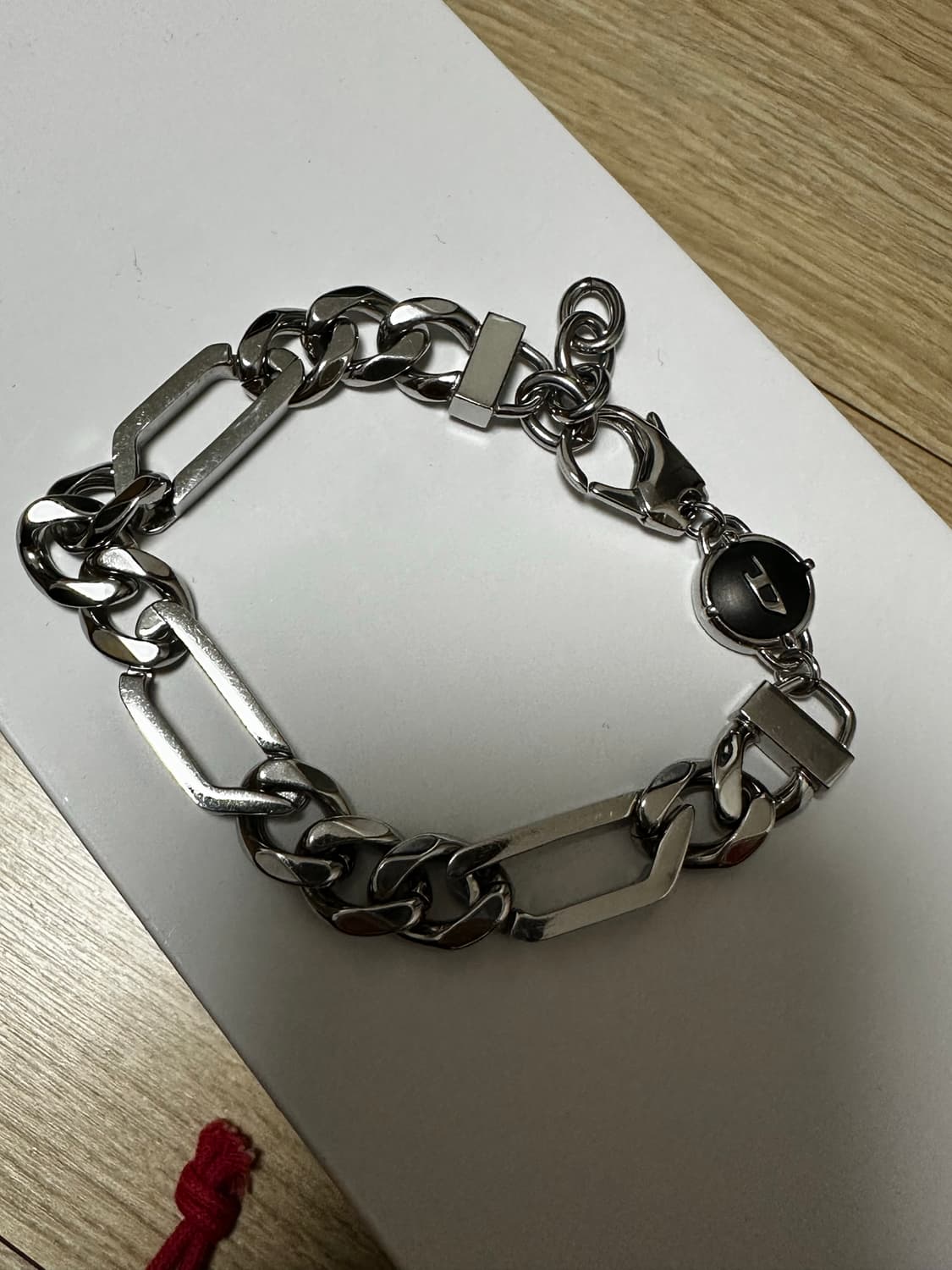 디젤 스테인리스 스틸 체인 브레이슬릿 실버 상품이미지1