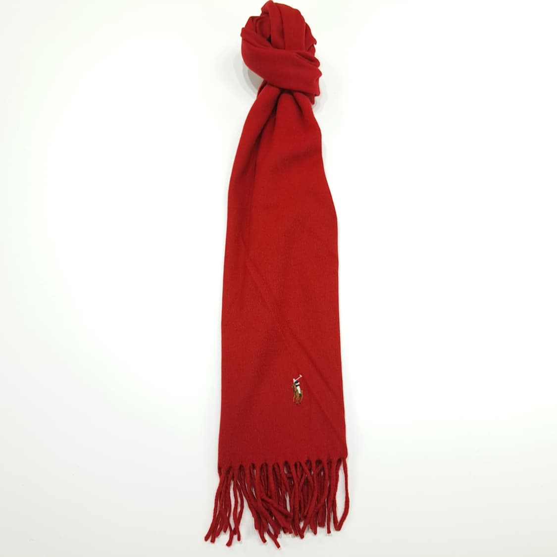 MX214 폴로 랄프로렌 레드 버진울 목도리 머플러 상품이미지3
