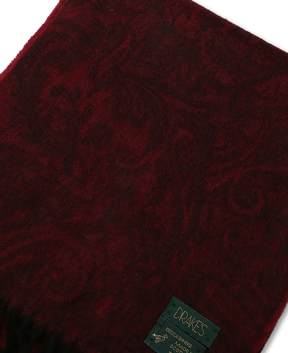 드레익스 [Drake's] 버건디 캐시미어 100% 페이즐리 머플러 상품이미지3