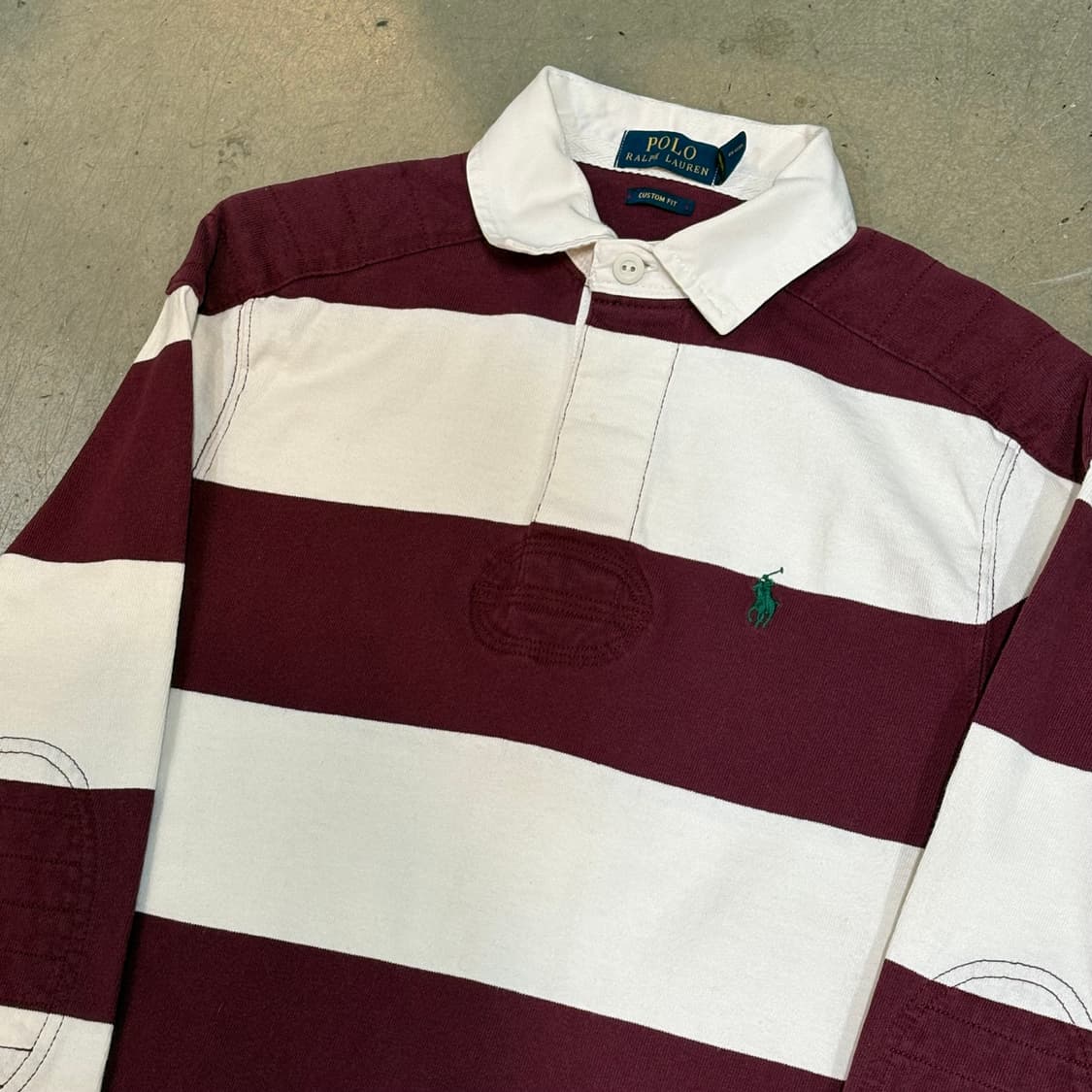 XS 폴로랄프로렌 레드 스트라이프 럭비 티셔츠  상품이미지1