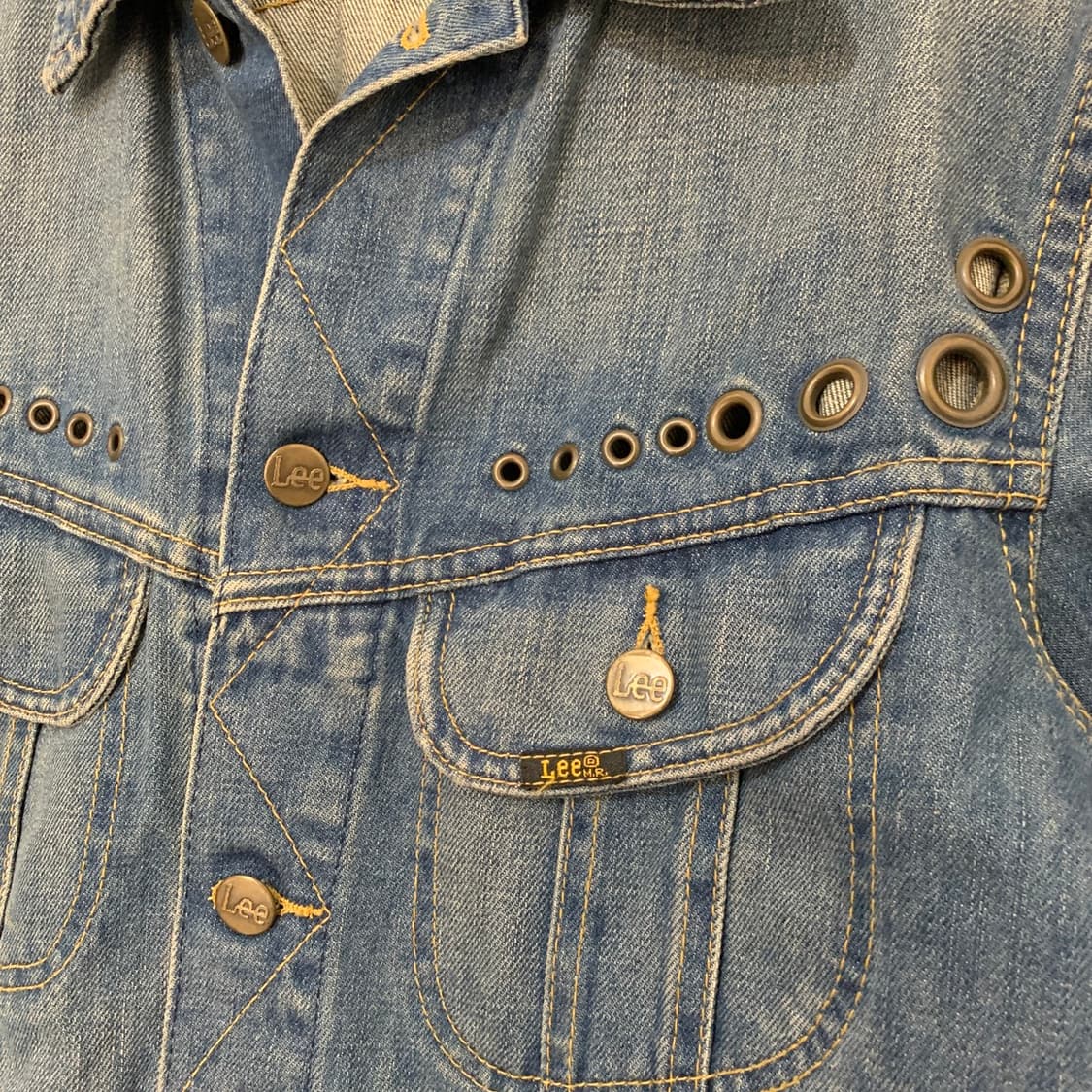 L LEE 리 00s 빈티지 여성 슬림 펀칭 데님 청자켓 상품이미지3