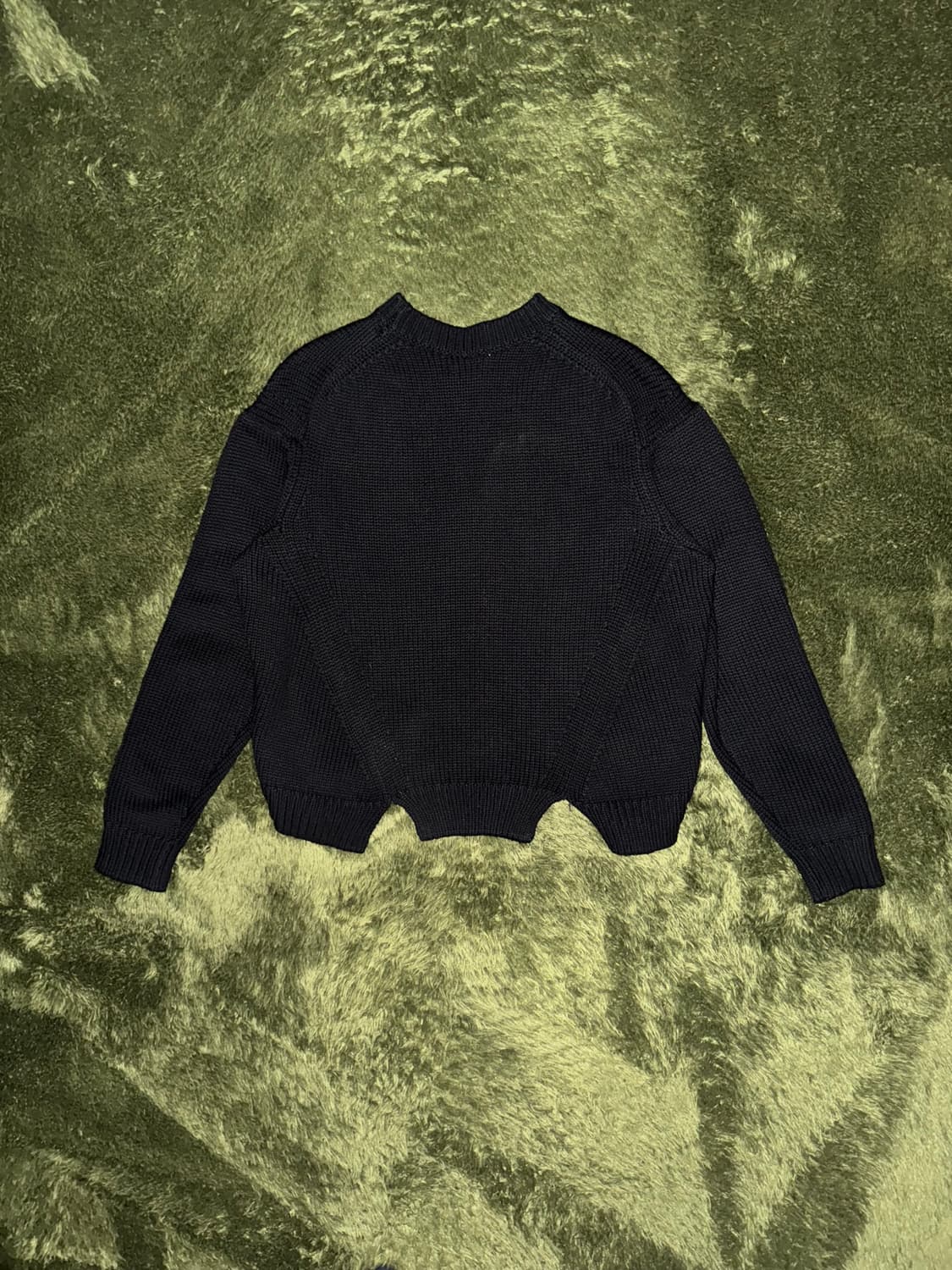 ACNE STUDIOS 아크네 스튜디오 스플릿 햄 디테일 니트 블랙 상품이미지7