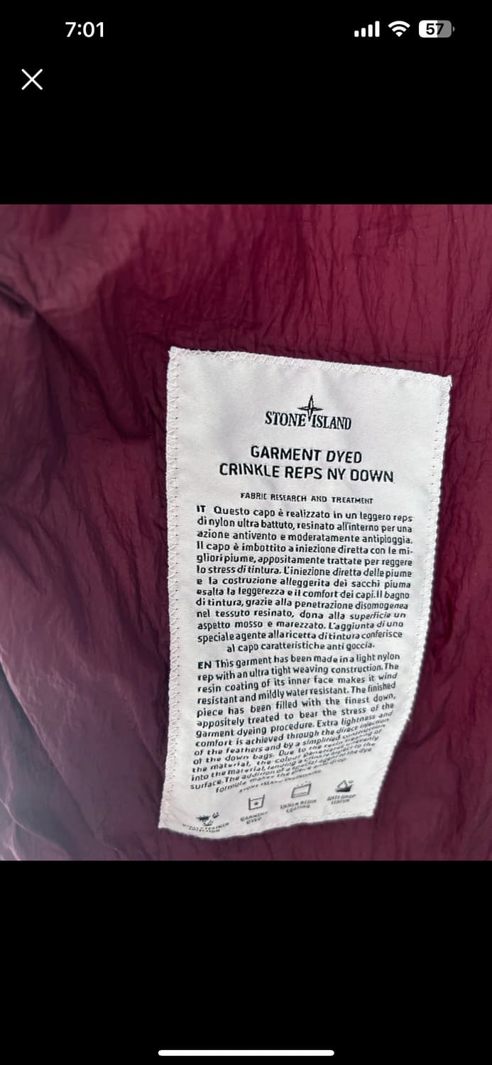 스톤아일랜드 크링클립스 롱패딩 버건디 xl 상품이미지9