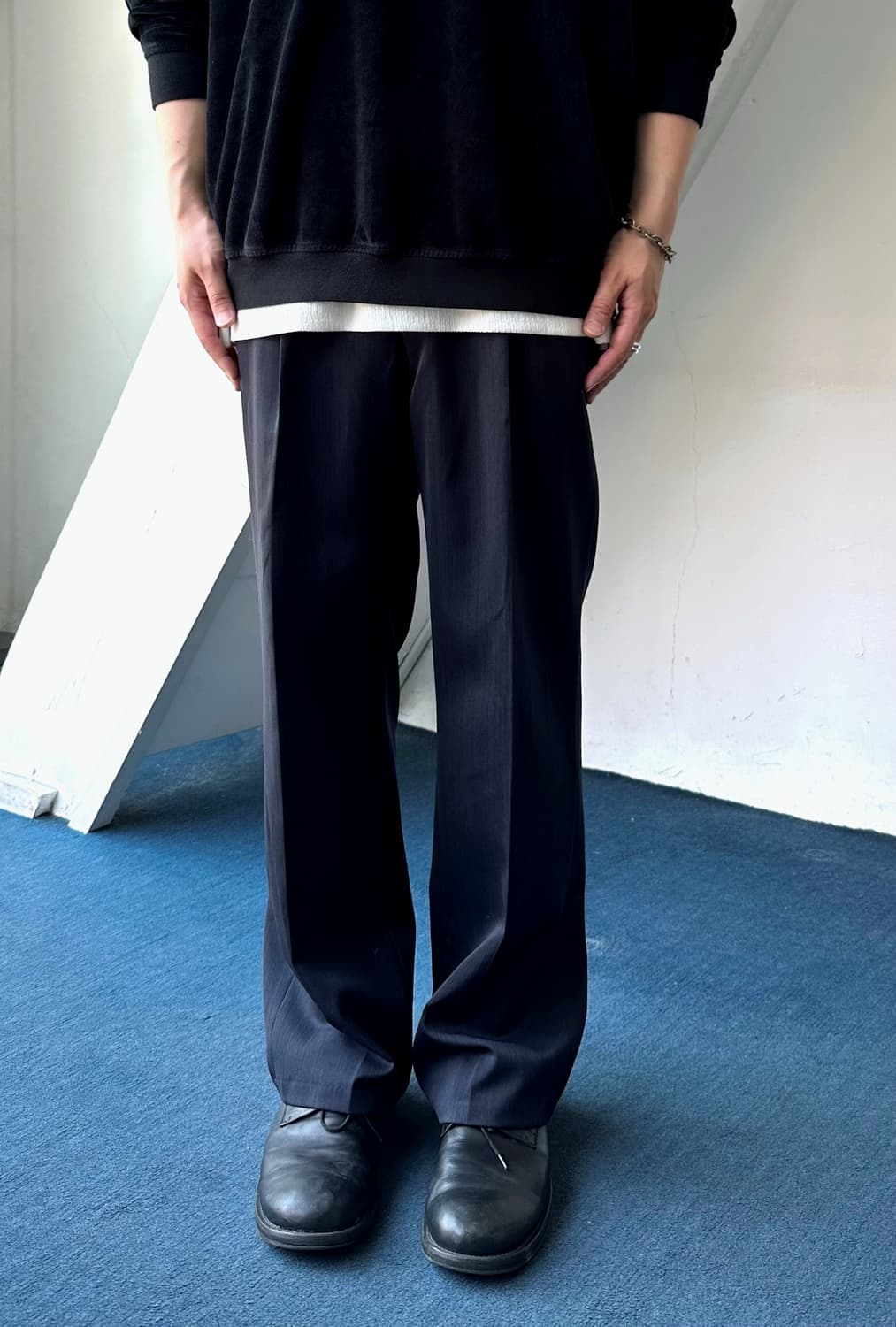  2 pleats multi stripe patterned trouser 상품이미지6