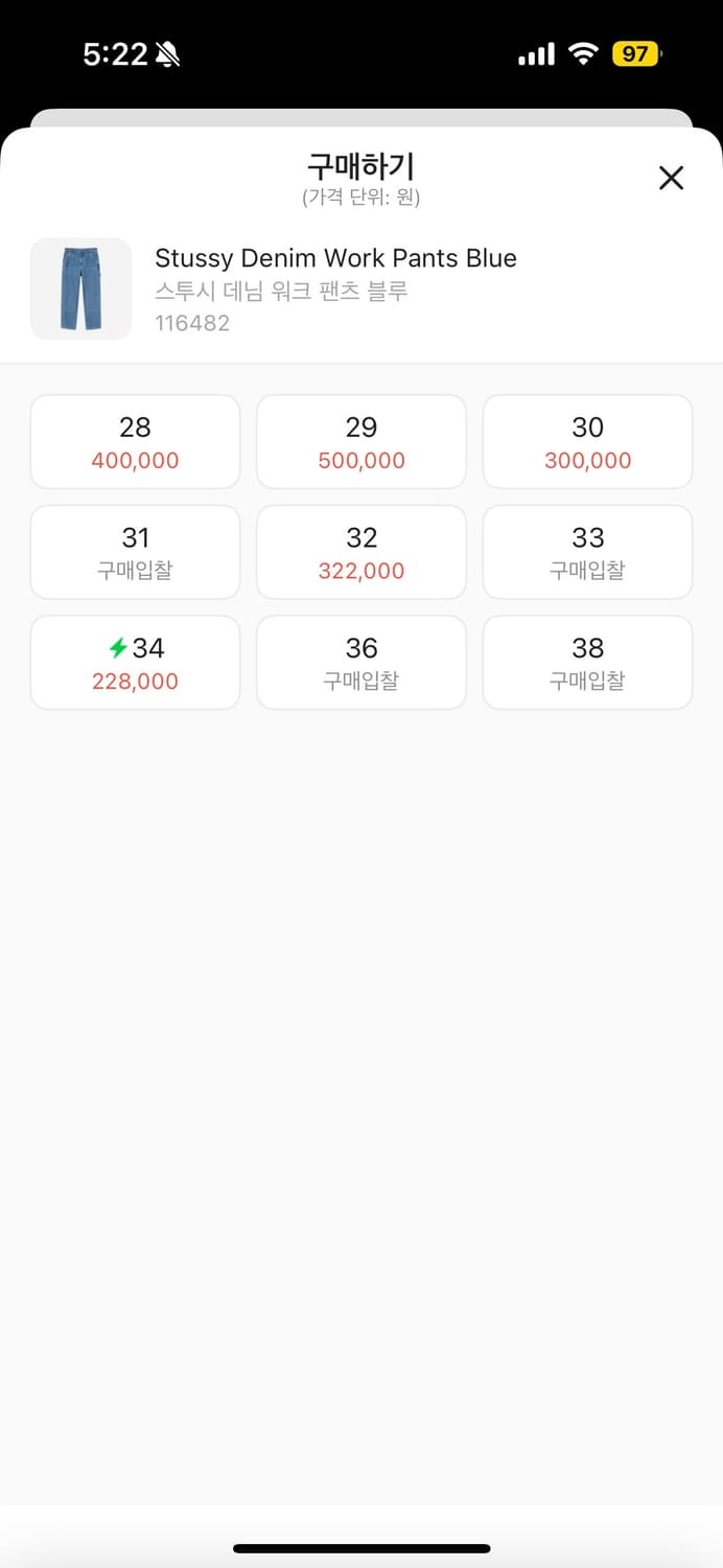 스투시 데님 워크 팬츠 블루 상품이미지3