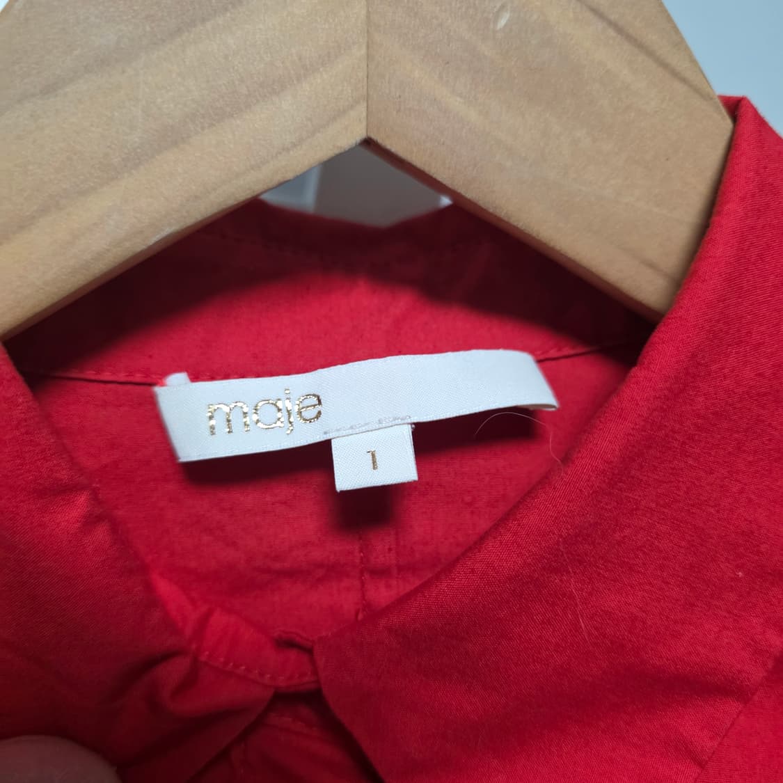 maje 마쥬 레드 긴팔 셔츠 리본 디테일 상품이미지7