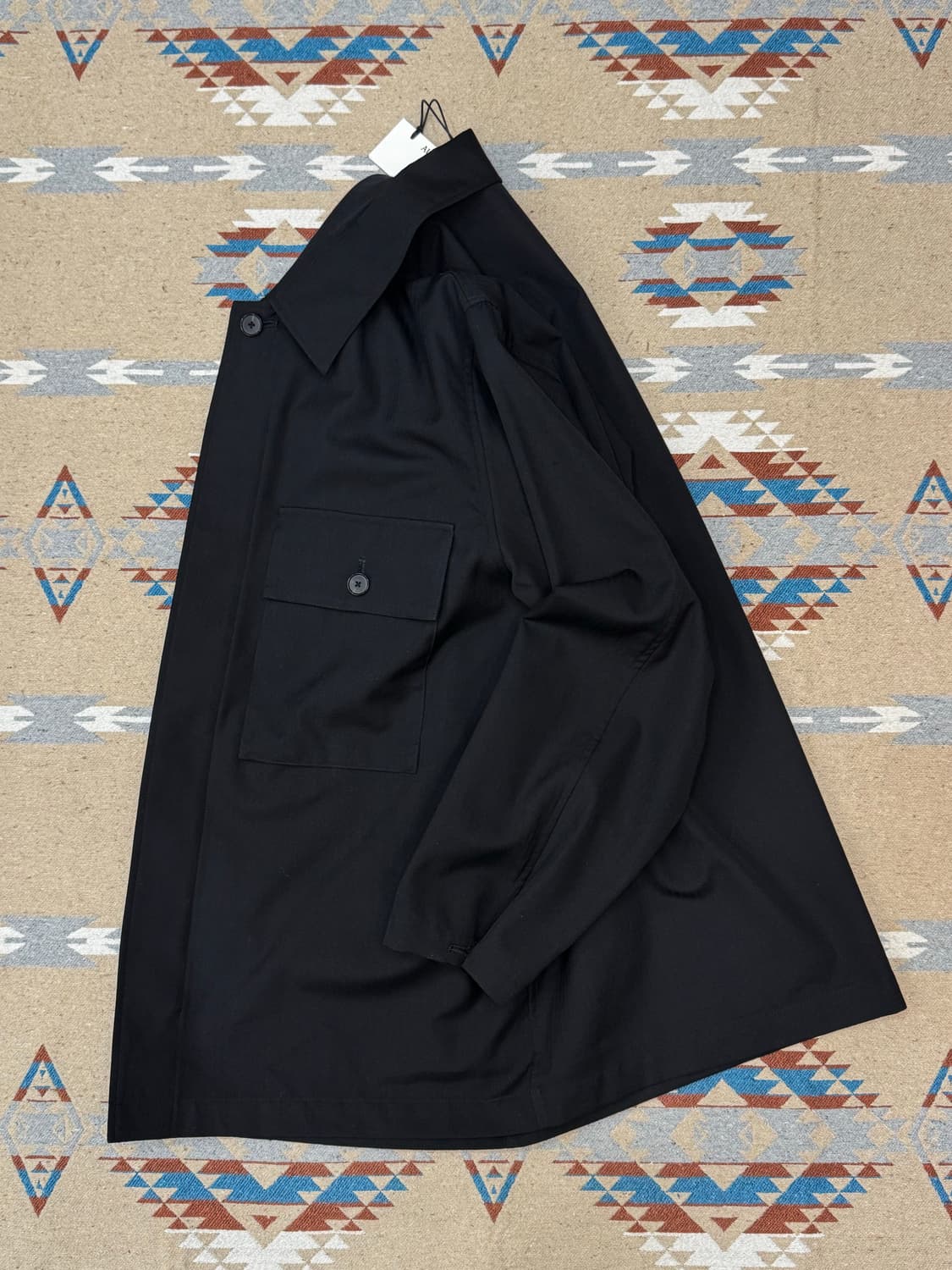 [3] 오라리 울 헤링본 오버 셔츠 블랙 25ss 상품이미지6