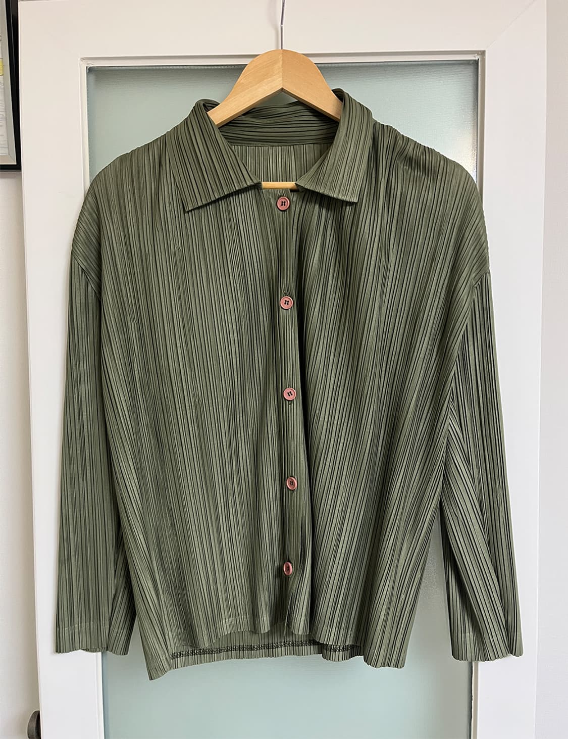 Green pleats cardigan 상품이미지8