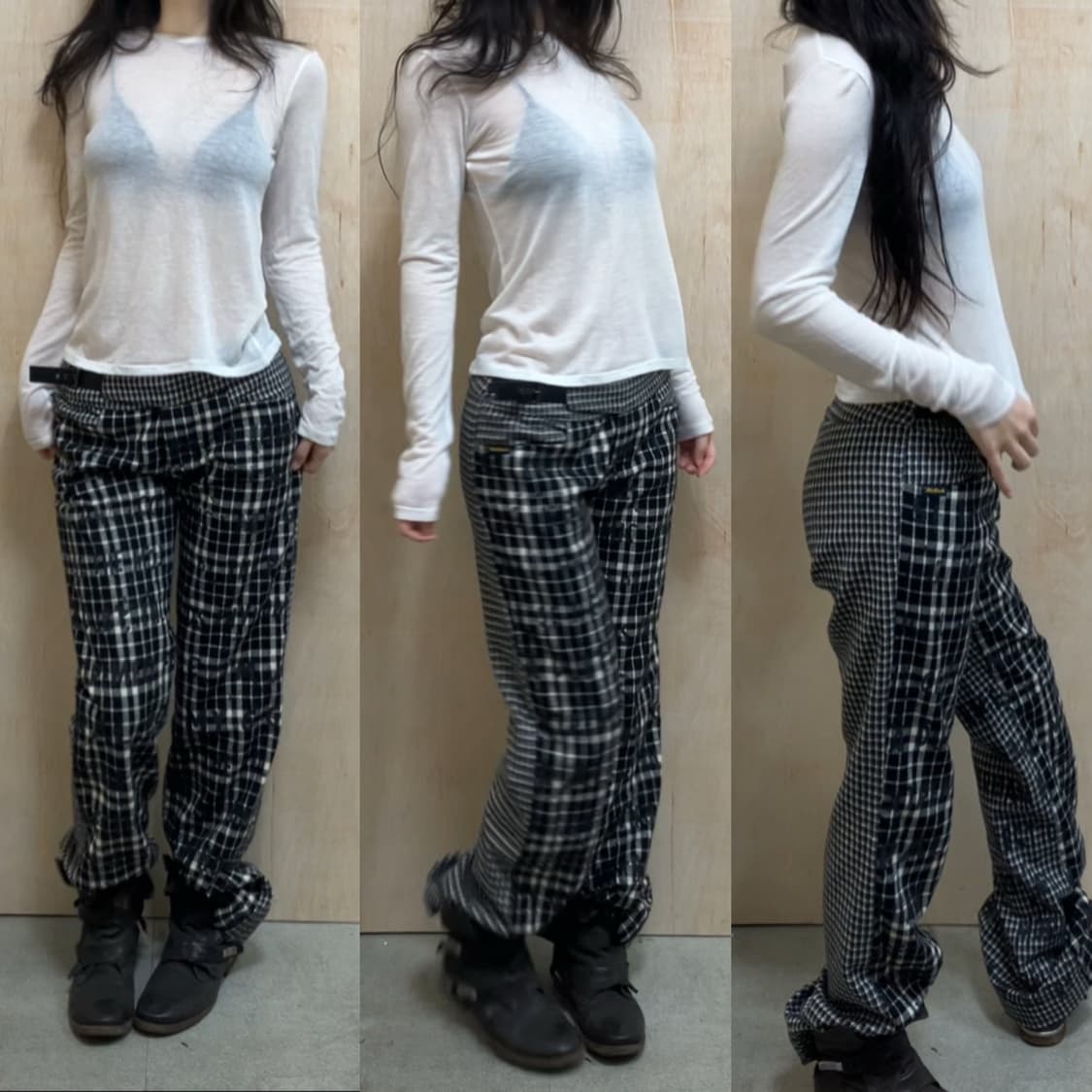 [직수입] 빈티지 RARE miss sixty 체크 울 트라우저 상품이미지2