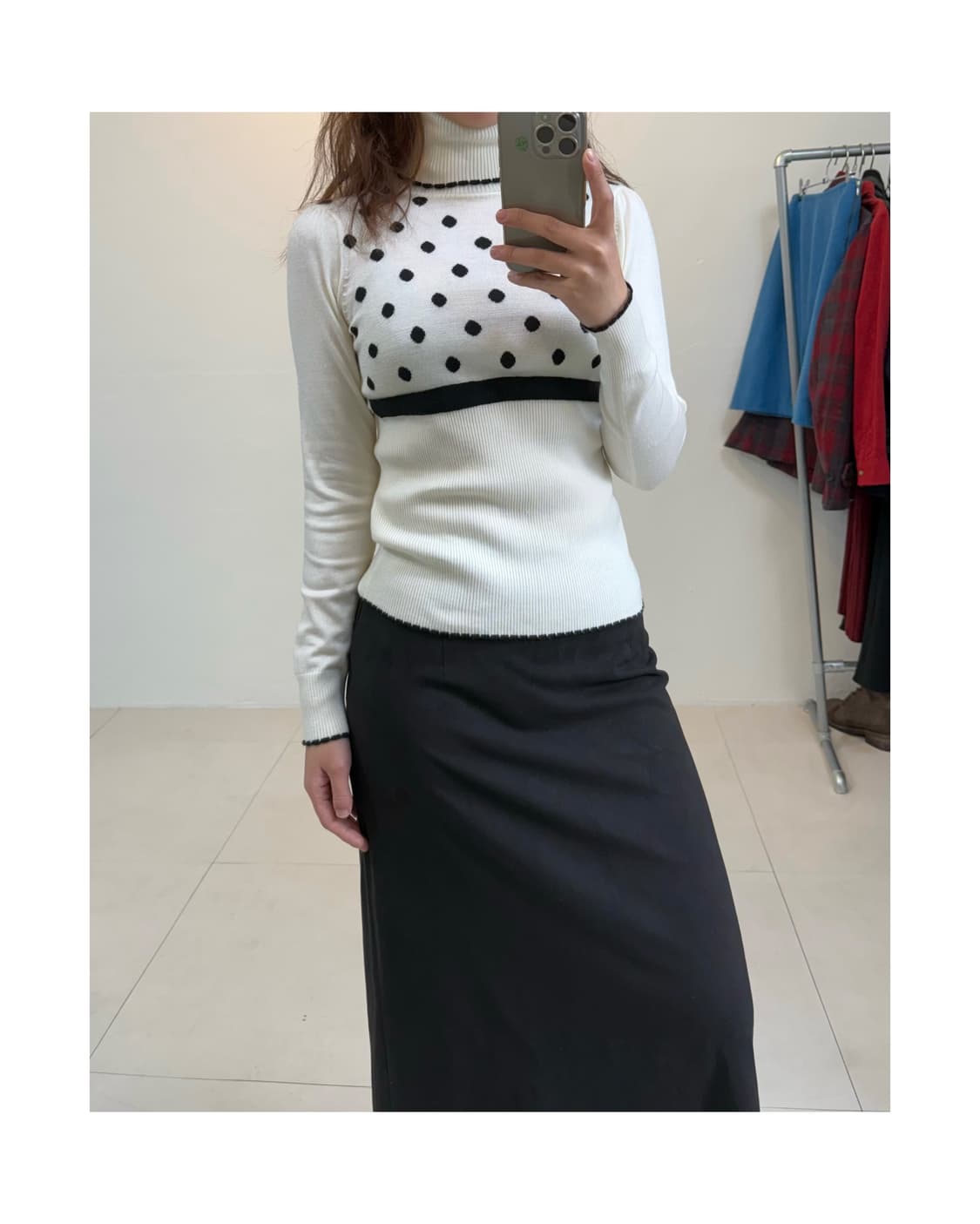 빈티지 도트 폴라티 상품이미지4