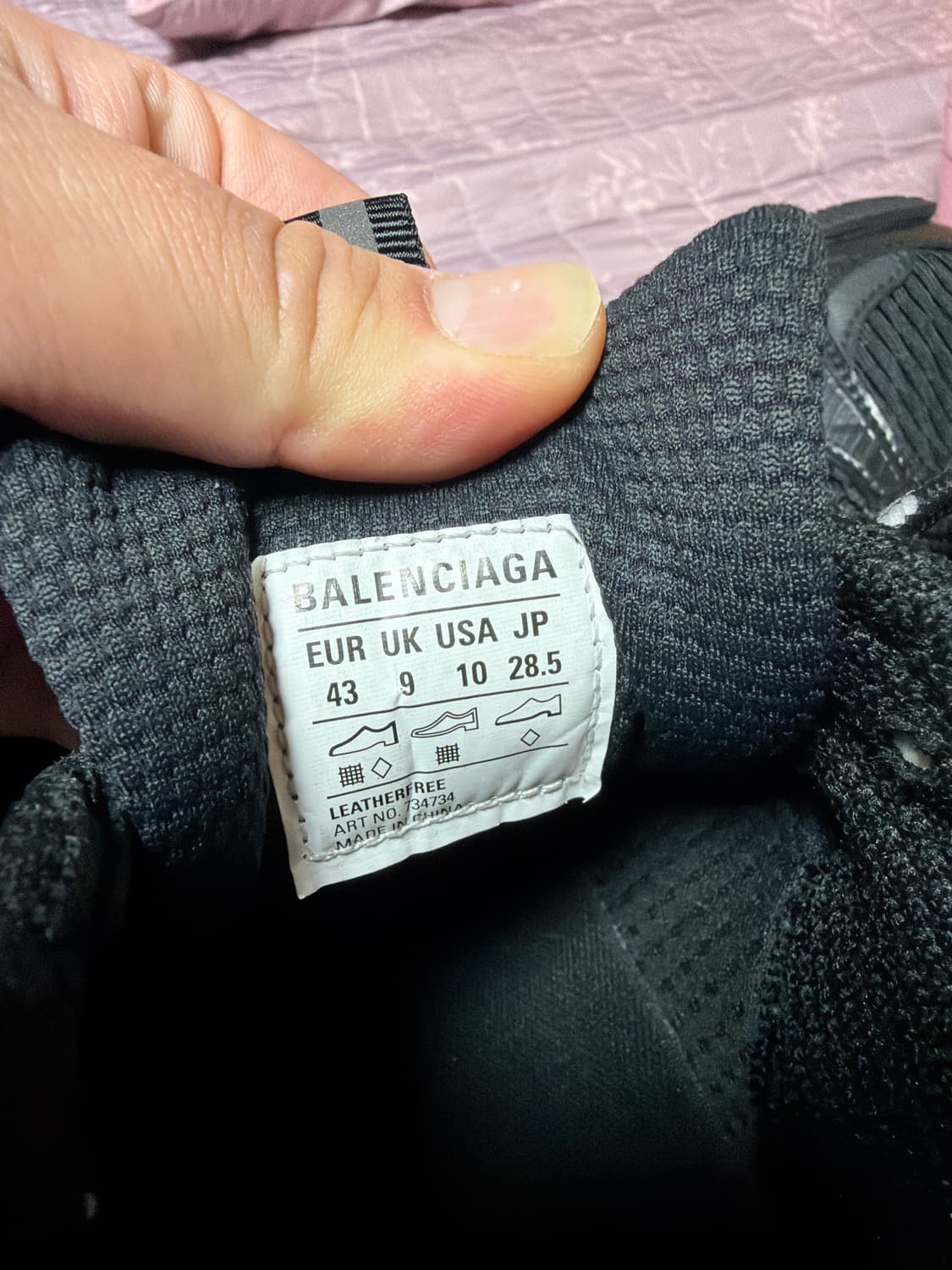 3XL 스니커즈 발랜시아가 블랙 43사이즈 팝니닷 (285) 상품이미지5