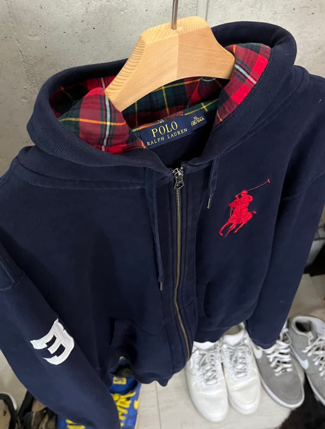 폴로 랄프로렌 체크 빅포니 후드집업 상품이미지1