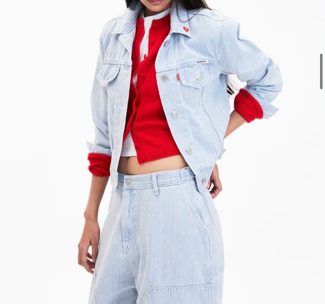 새상품 MMM 매니모어몽 스트라이프 데님 자켓 상품이미지2