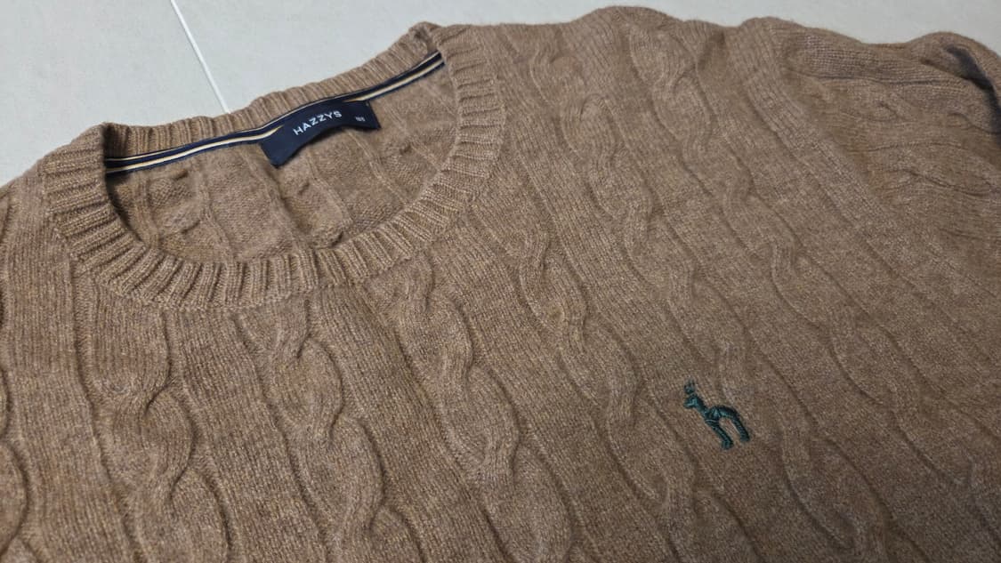 헤지스 퍼피 자수 크루넥 울 니트 상품이미지5