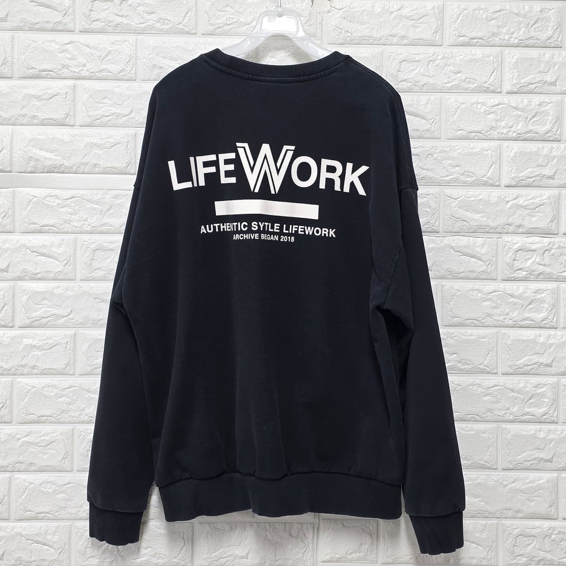 라이프워크 불독 맨투맨 블랙 L 상품이미지4