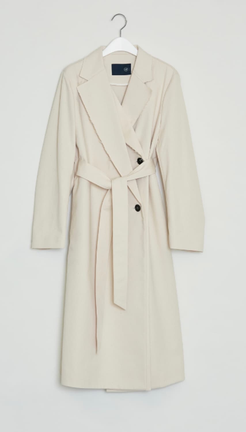RECTO 렉토 FRAYED HEM OVERLAP COAT 상품이미지2