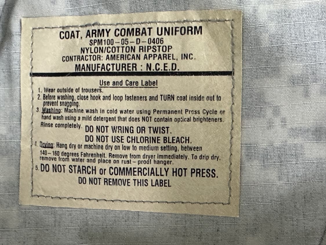 미군 구형 ACU 전투복 상의 (M/S) (L) 상품이미지9