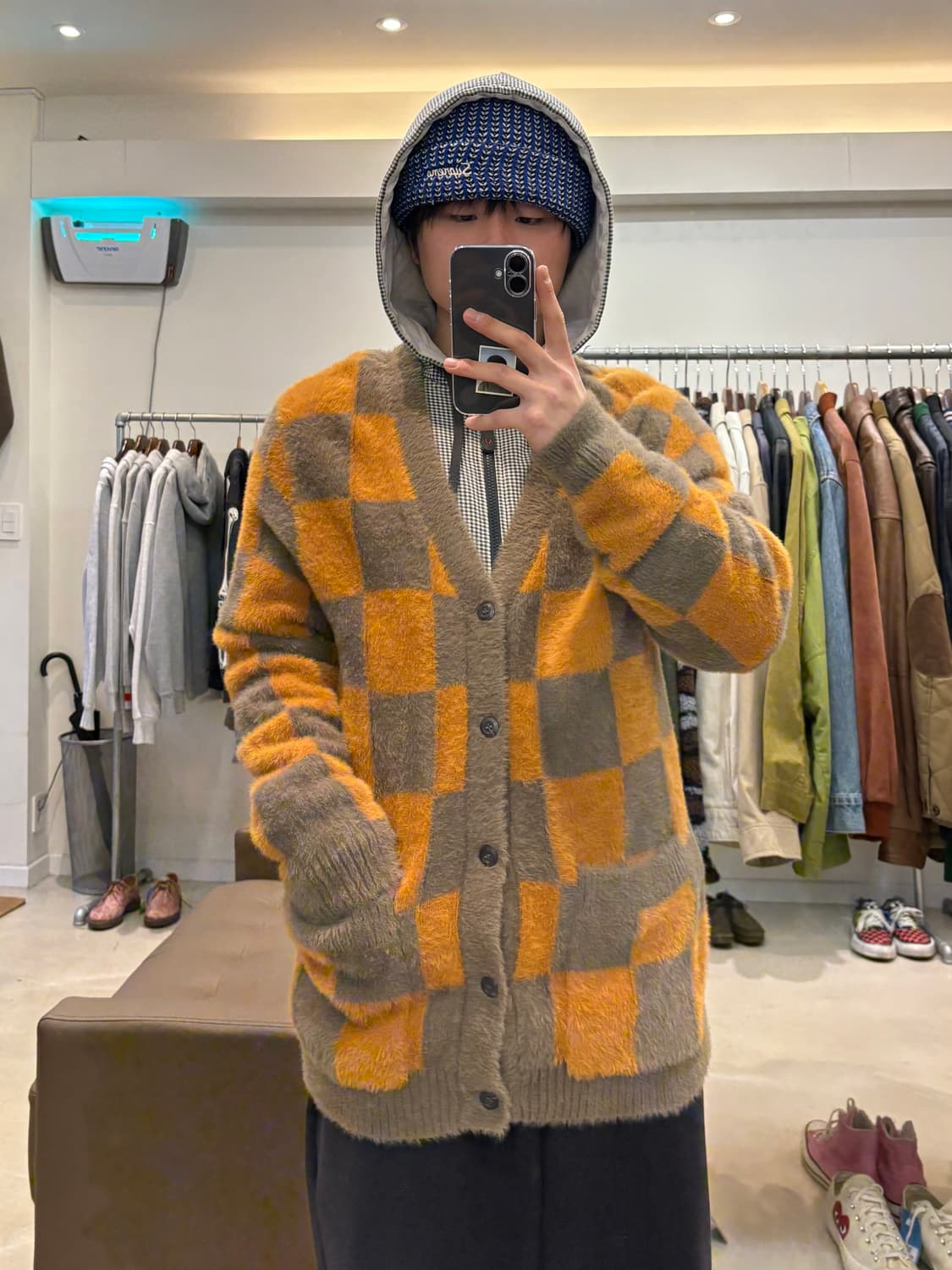 반스 체커보드 가디건 상품이미지9