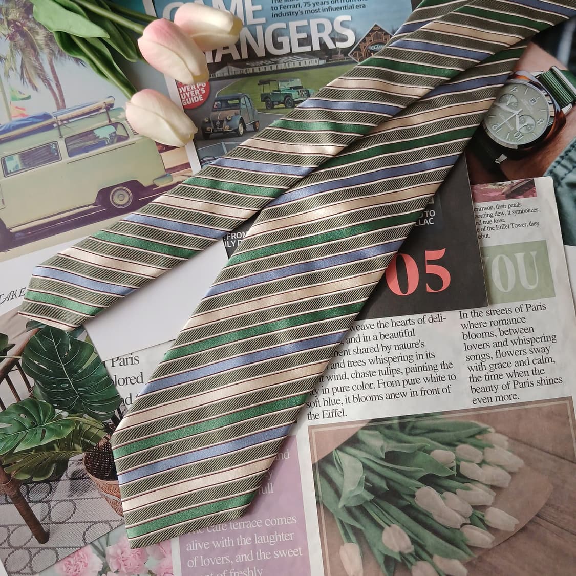 빨질레리 실크 멀티 스트라이프 넥타이 9.2cm A+등급 A19287
 상품이미지5