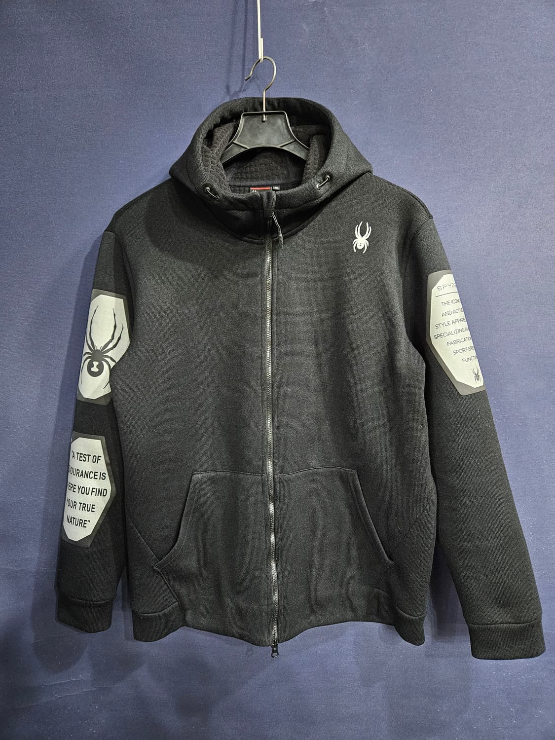 스파이더 프린팅 블랙 남성 110 기모 후드집업  상품이미지1