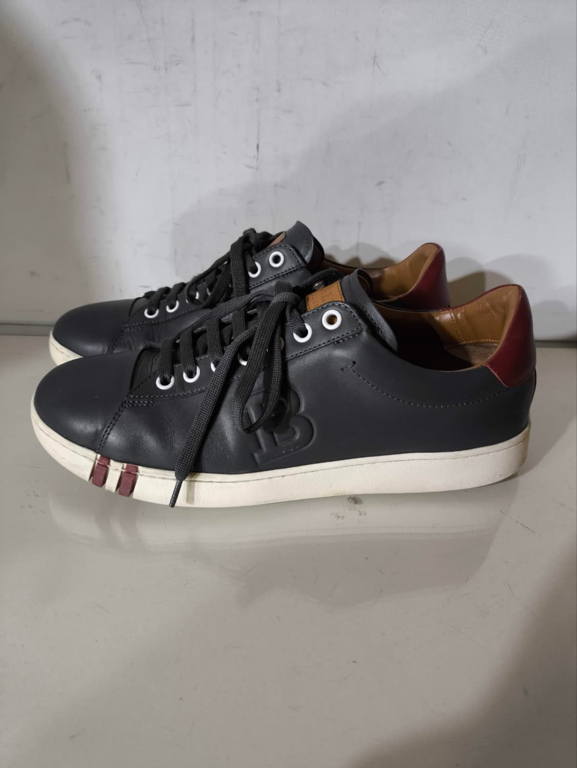 250mm 발리 애셔 아쉐르 칼프 가죽 스니커즈 진그레이 상품이미지2