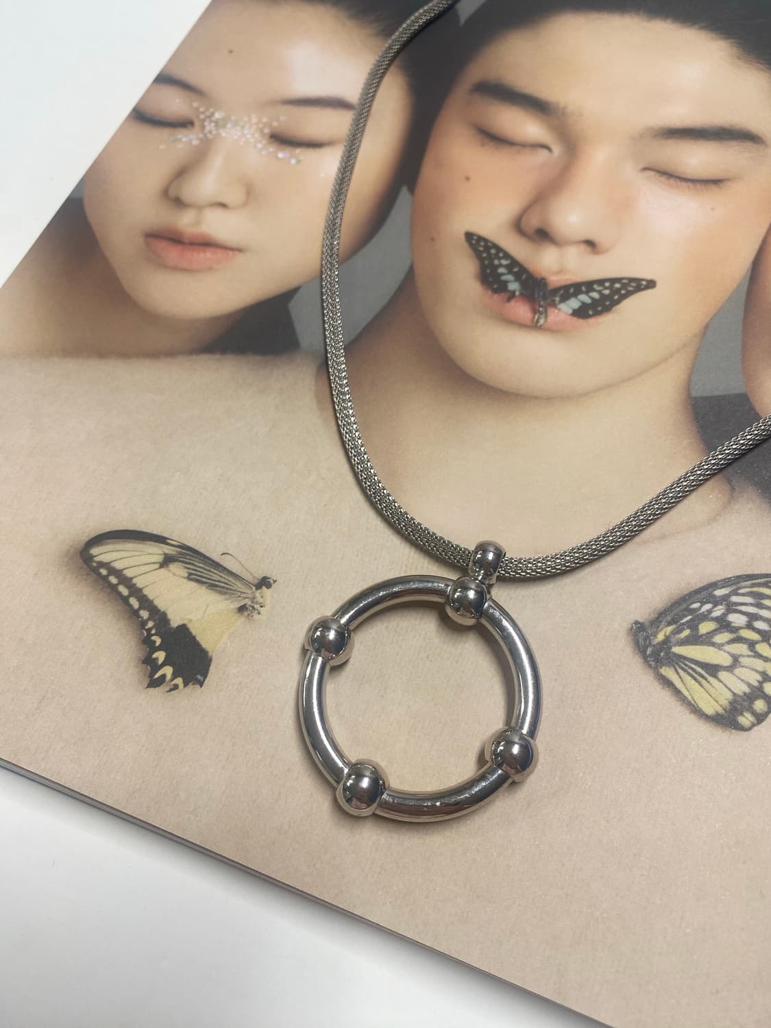 미국 빈티지 실버톤 서클 네크리스 목걸이 상품이미지2