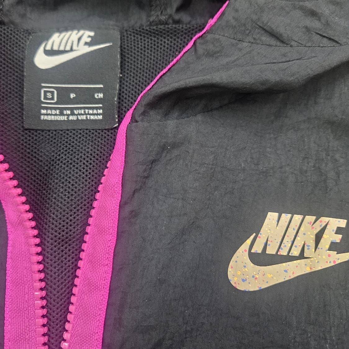 나이키 블랙 윈드브레이커 핑크 지퍼 후드 자켓 바람막이 상품이미지8