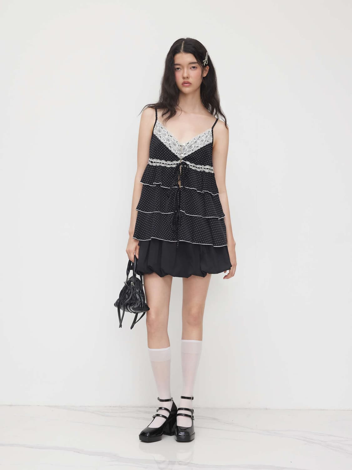 샵사이다 Dot layered lace sleeve 상품이미지3