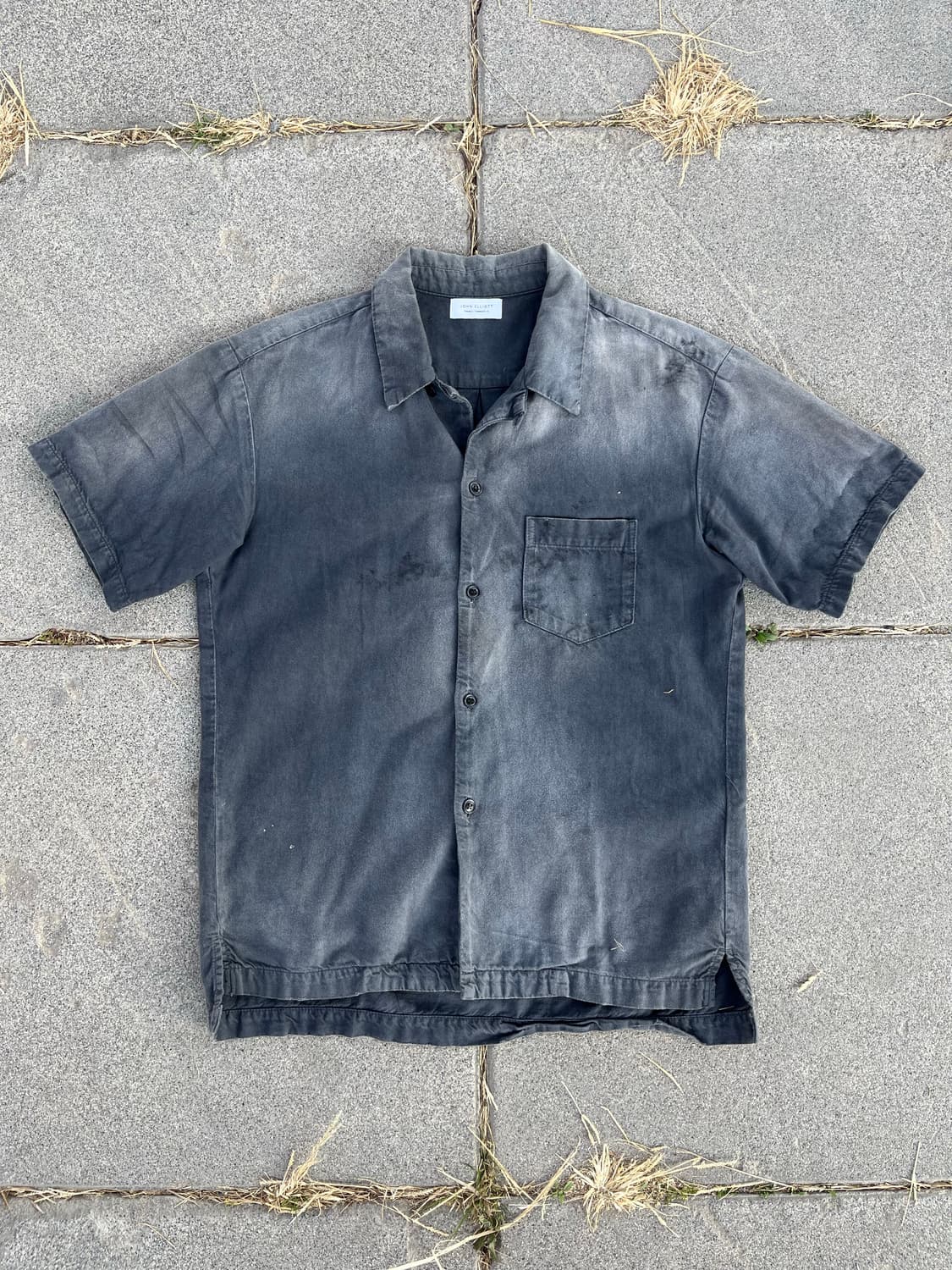 John elliott 19ss 디스트레스드 코튼 캠프 셔츠 상품이미지2